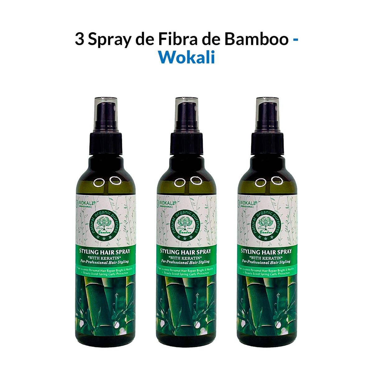 GENERICO - 3 Spray de Fibra de Bamboo 250ml - Wokali