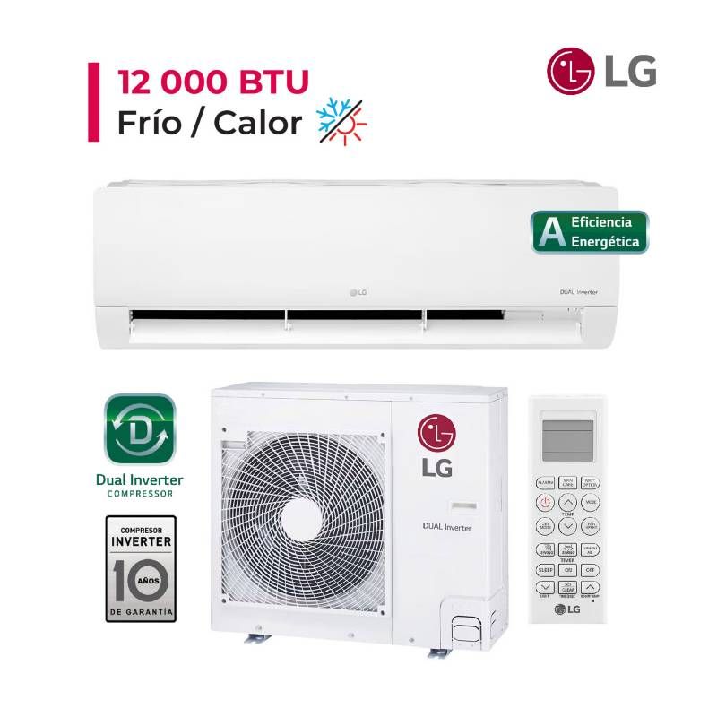 LG - AIRE ACONDICIONADO LG SPLIT DE 12,000 BTU/H INVERTER FRIO/CALOR