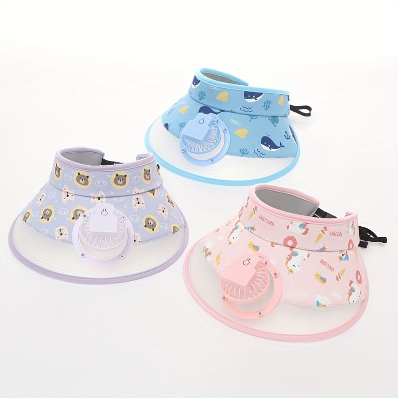 GENERICO - Visera con Ventilador Recargable NIÑOS Verano