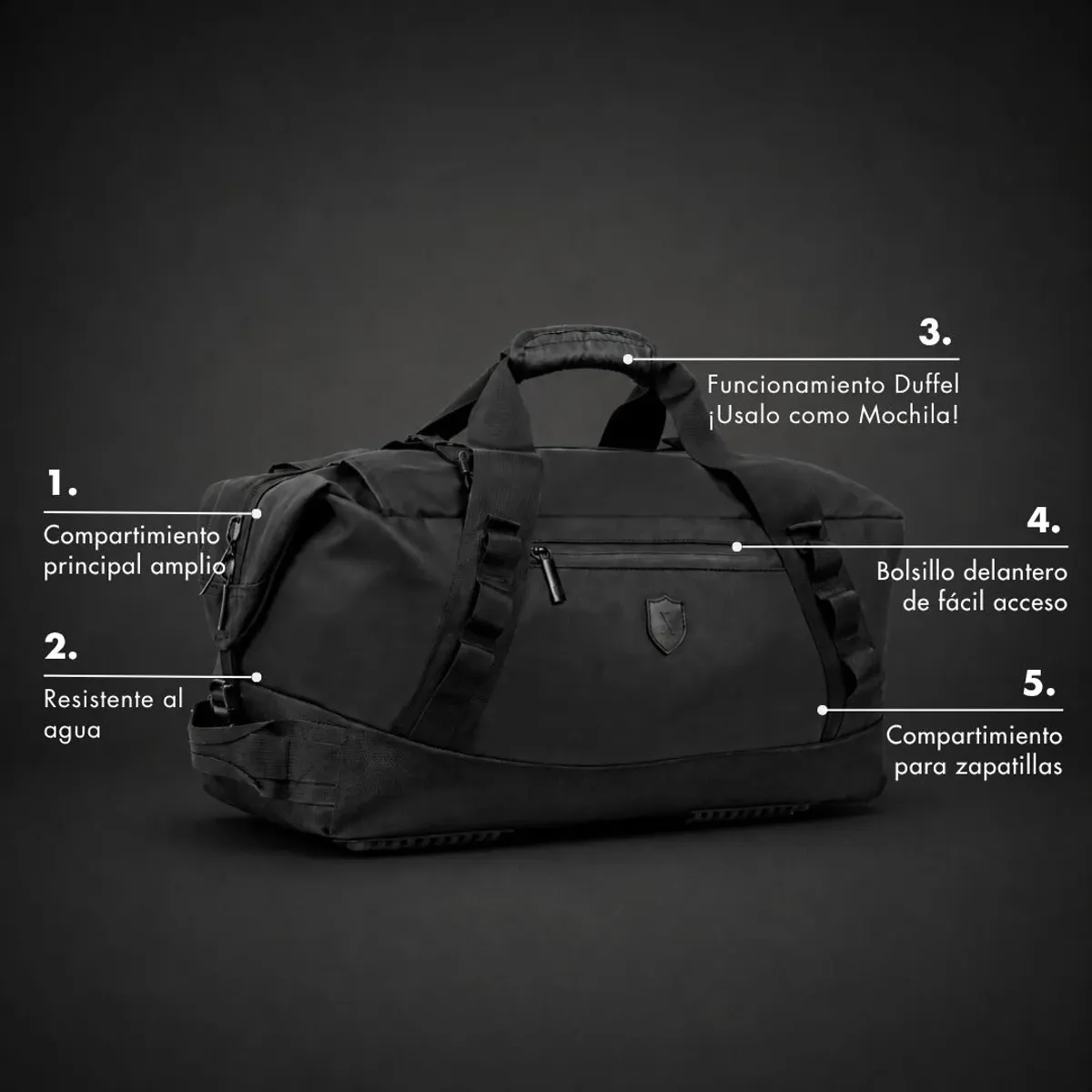 Xclusive - Bolso Deportivo para Gimnasio y Viajes  Prestige Gym Bag  Duffel Impermeable Xclusive Color Negro