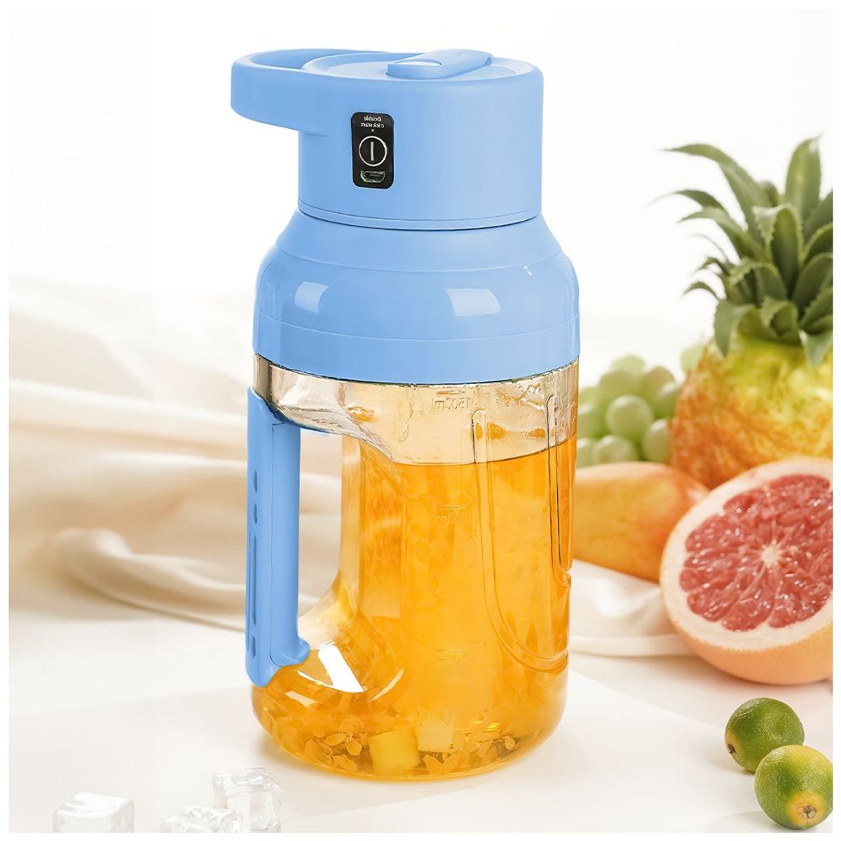 KELLER - Licuadora Botella Portátil Inalámbrica 1500ml Celeste Q18