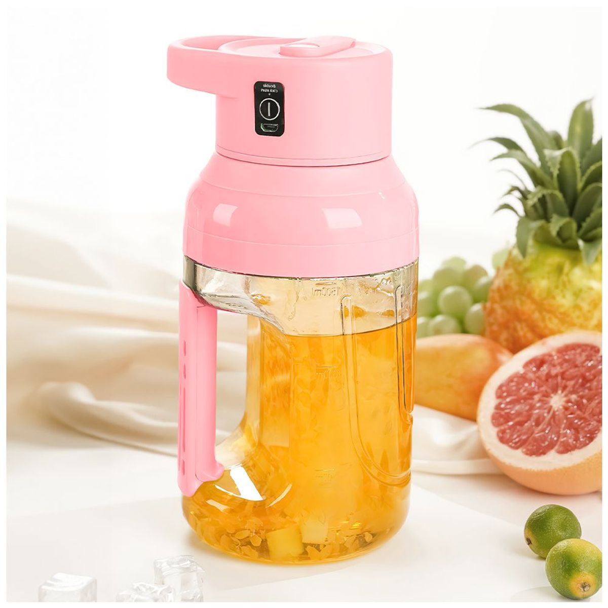 KELLER - Licuadora Botella Portátil Inalámbrica 1500ml Rosado Q18