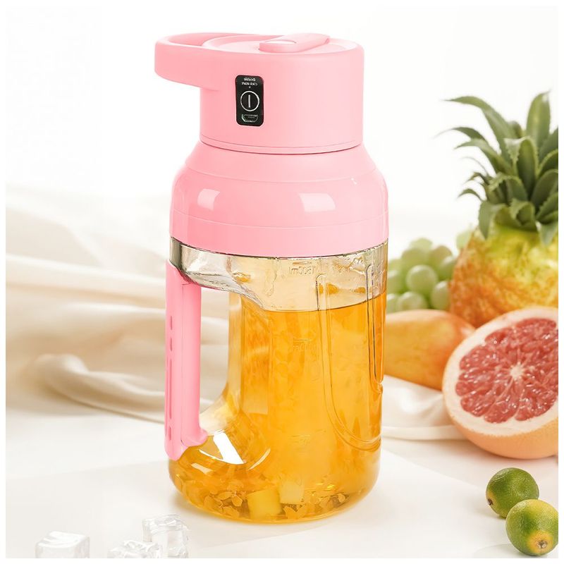 KELLER - Licuadora Botella Portátil Inalámbrica 1500ml Rosado Q18