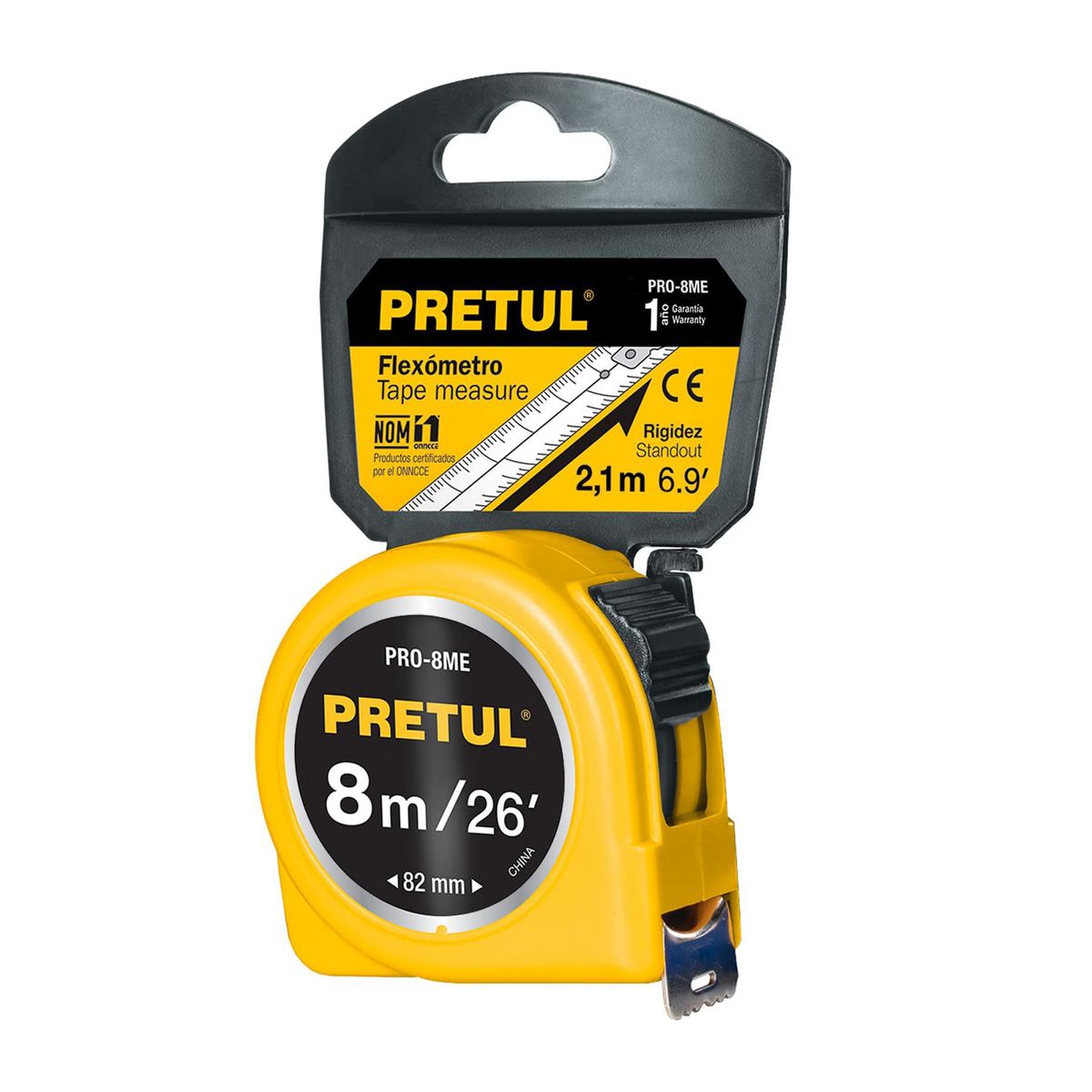 PRETUL - Wincha Flexible Pretul X 8  Mts 21603 - Amarilla