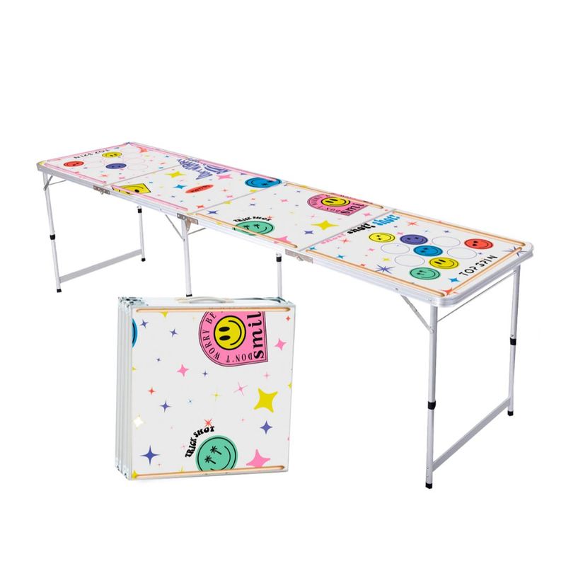 TOP SPIN - Mesa BeerPong Smiley con Luces Led