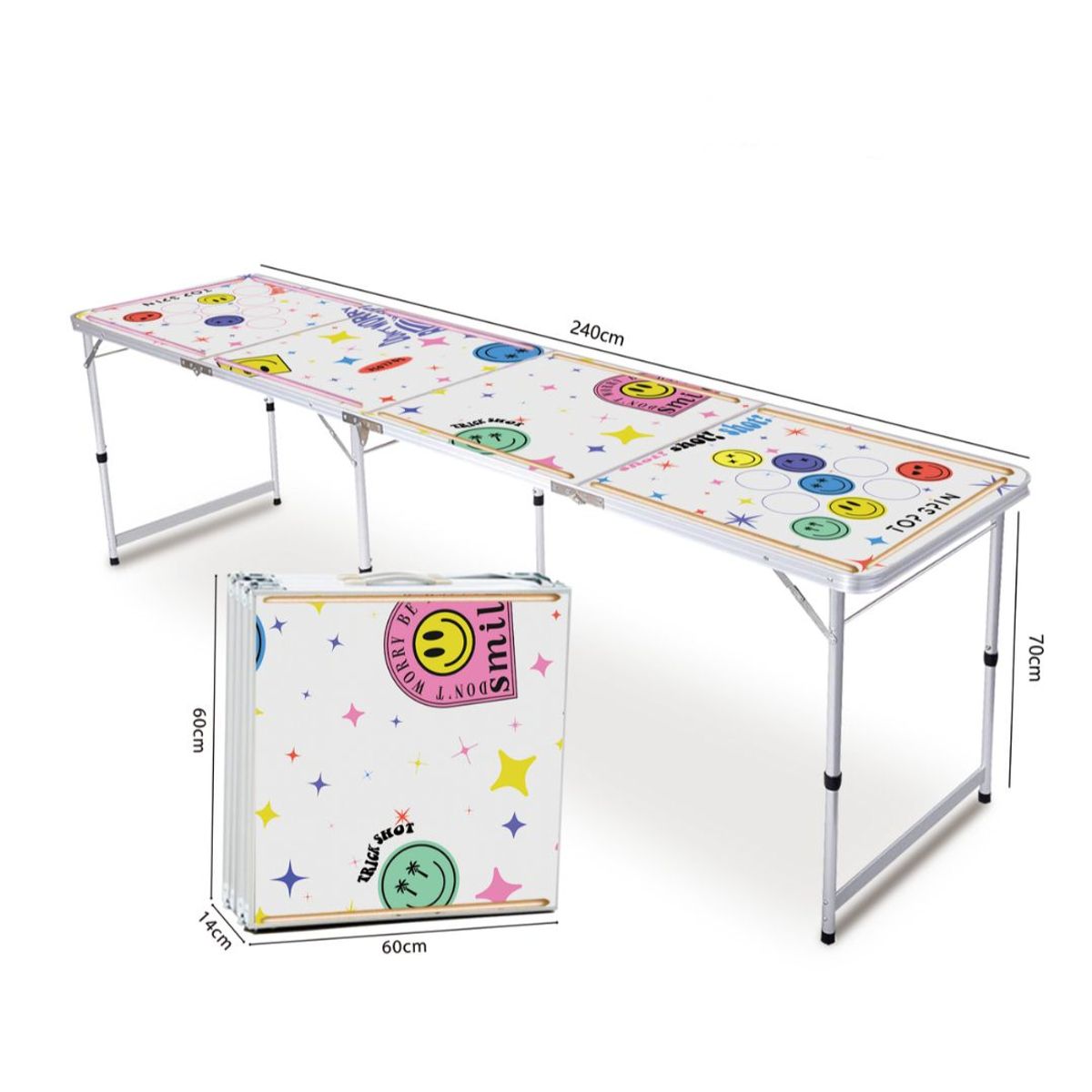 TOP SPIN - Mesa BeerPong Smiley con Luces Led