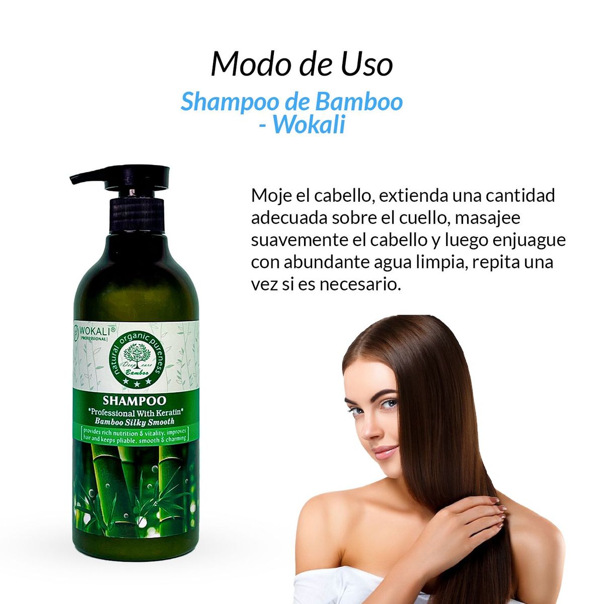 GENERICO - Shampoo de Bamboo 550ml - Wokali