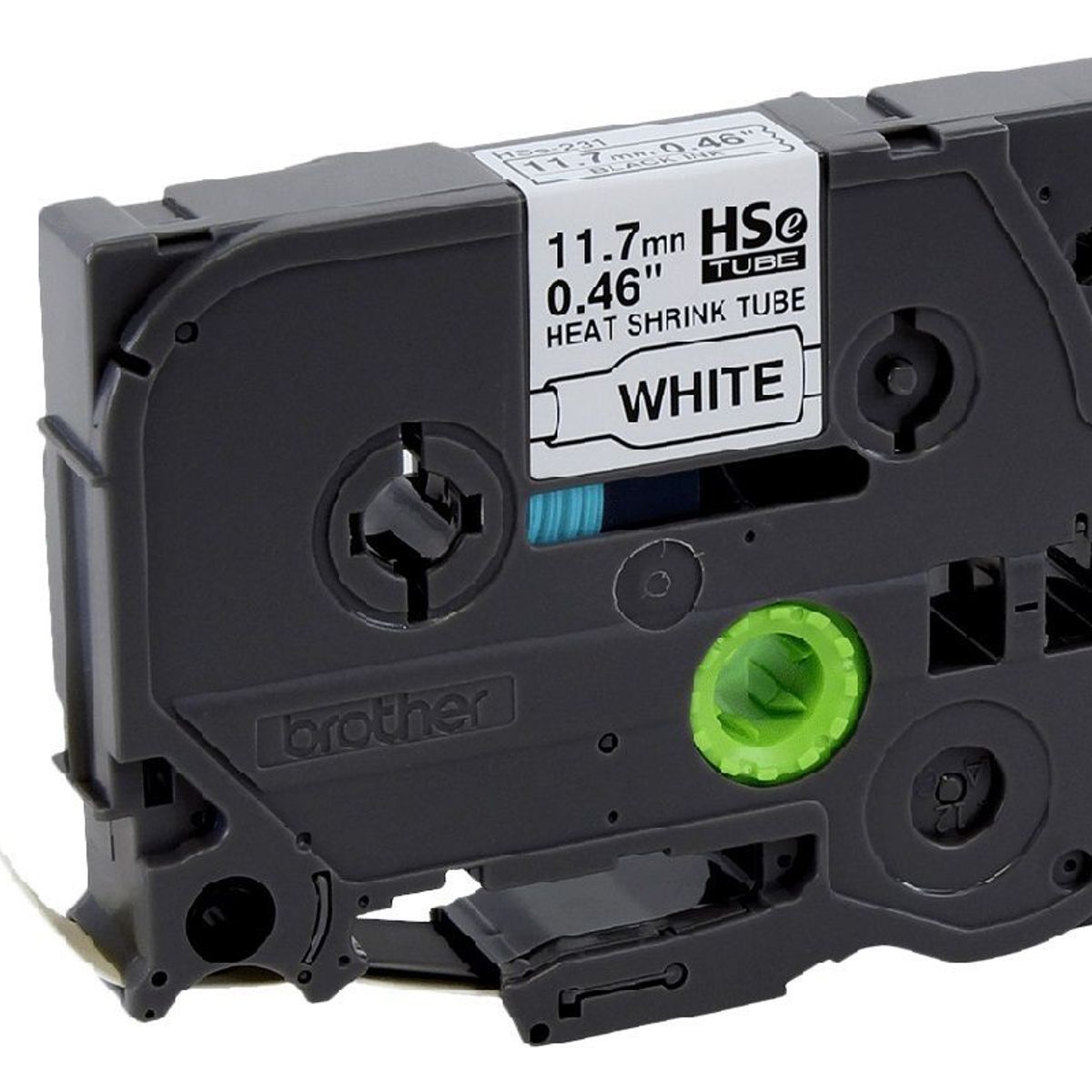 BROTHER - Cinta Brother HSe-231 Termocontraible (11.7mm x 1.5 mts) Blanco/Negro.