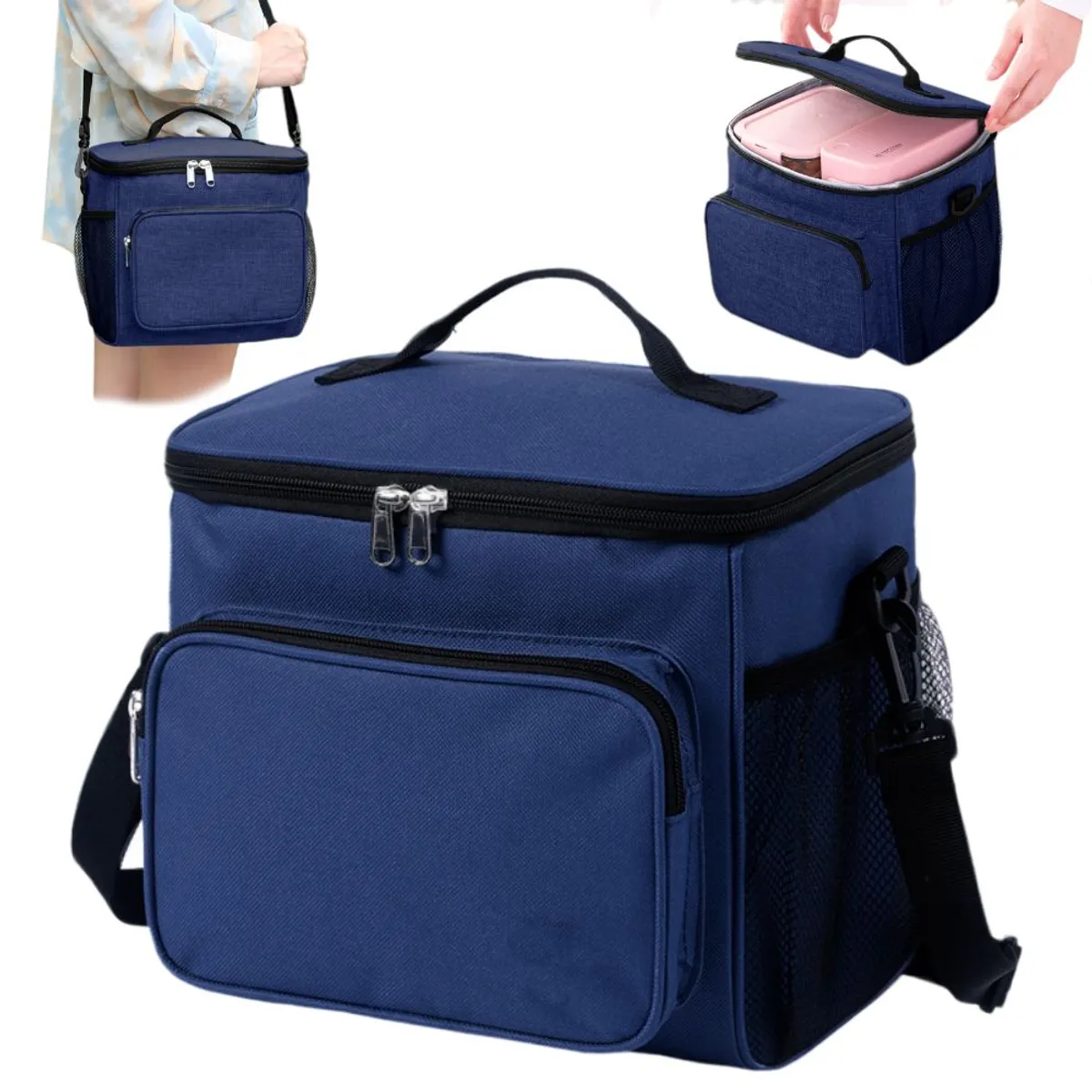 KELLER - Lonchera Térmica para Comida y Alimentos Impermeable Azul 02X