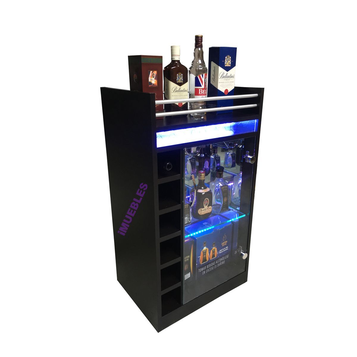 TEMEL - Minibar con luces Mueble Bar Licorera Organizador cava