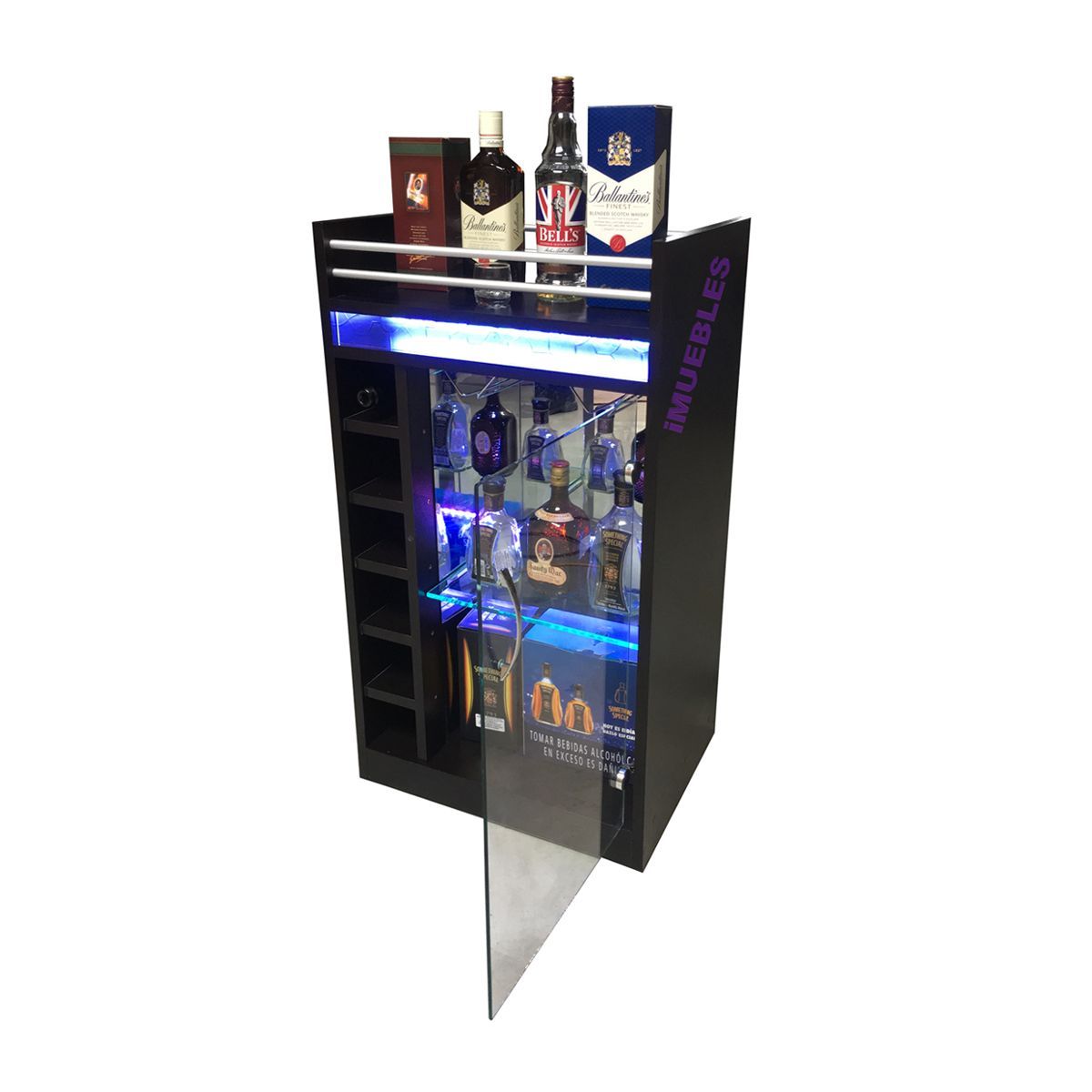 TEMEL - Minibar con luces Mueble Bar Licorera Organizador cava