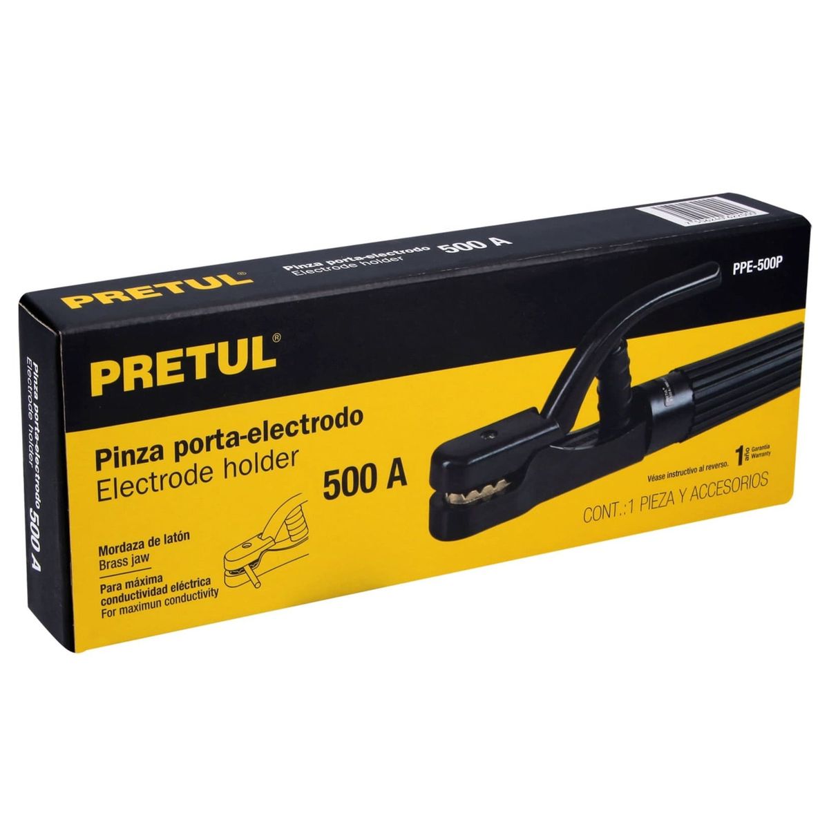 PRETUL - Pinza para soldar porta electrodo de 500 A, PRETUL