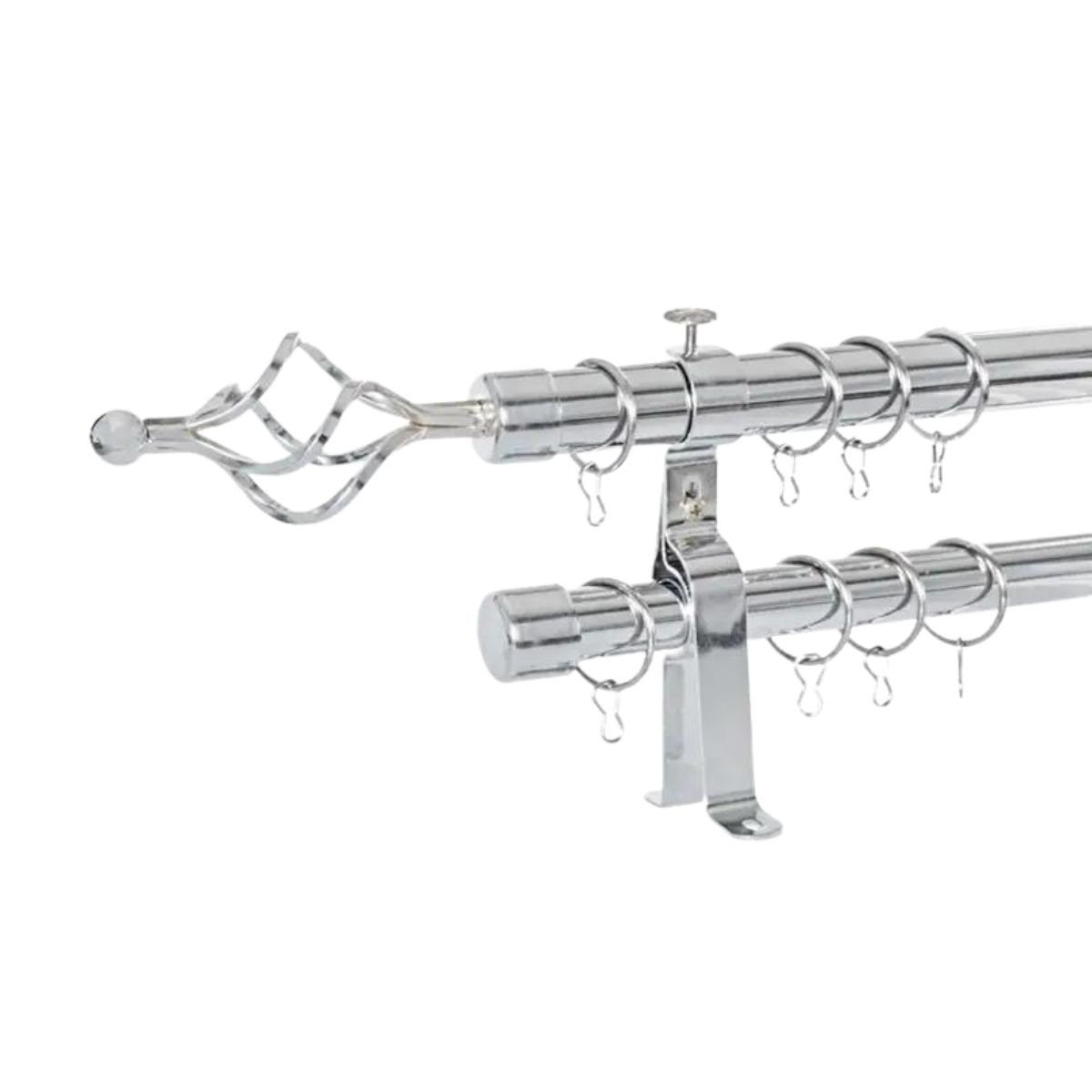 SALA FABULOSA - Barra / tubo de cortina decorativo doble graduable de 1.60 a 3 mts