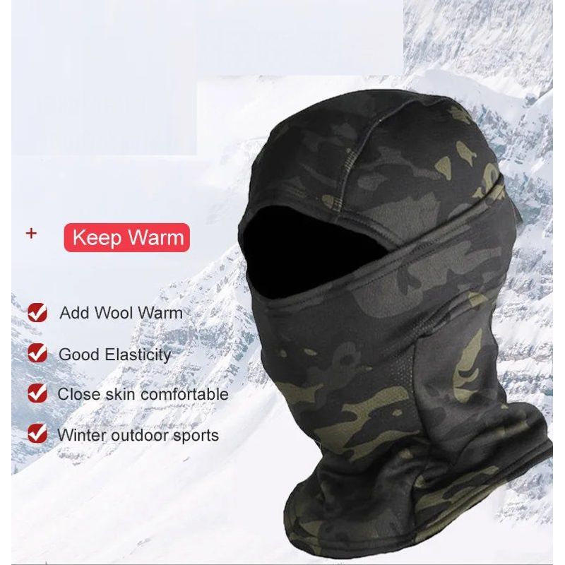GENERICO - Balaclava Mascara Cortaviento Pasa montaña MULTICAM NEGRO