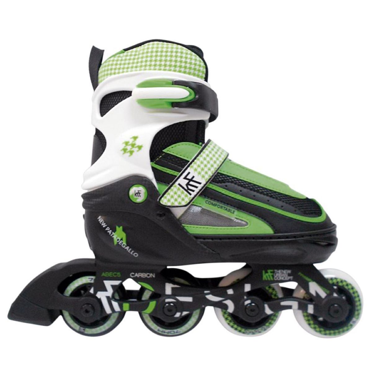 KRF - PATINES EN LINEA AJUSTABLE PARA NIÑOS Y NIÑAS COLOR VERDE
