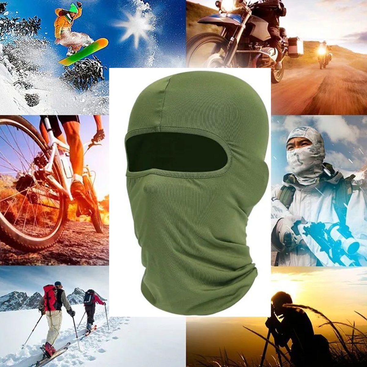 GENERICO - Balaclava Mascara Cortaviento Pasa montaña VERDE