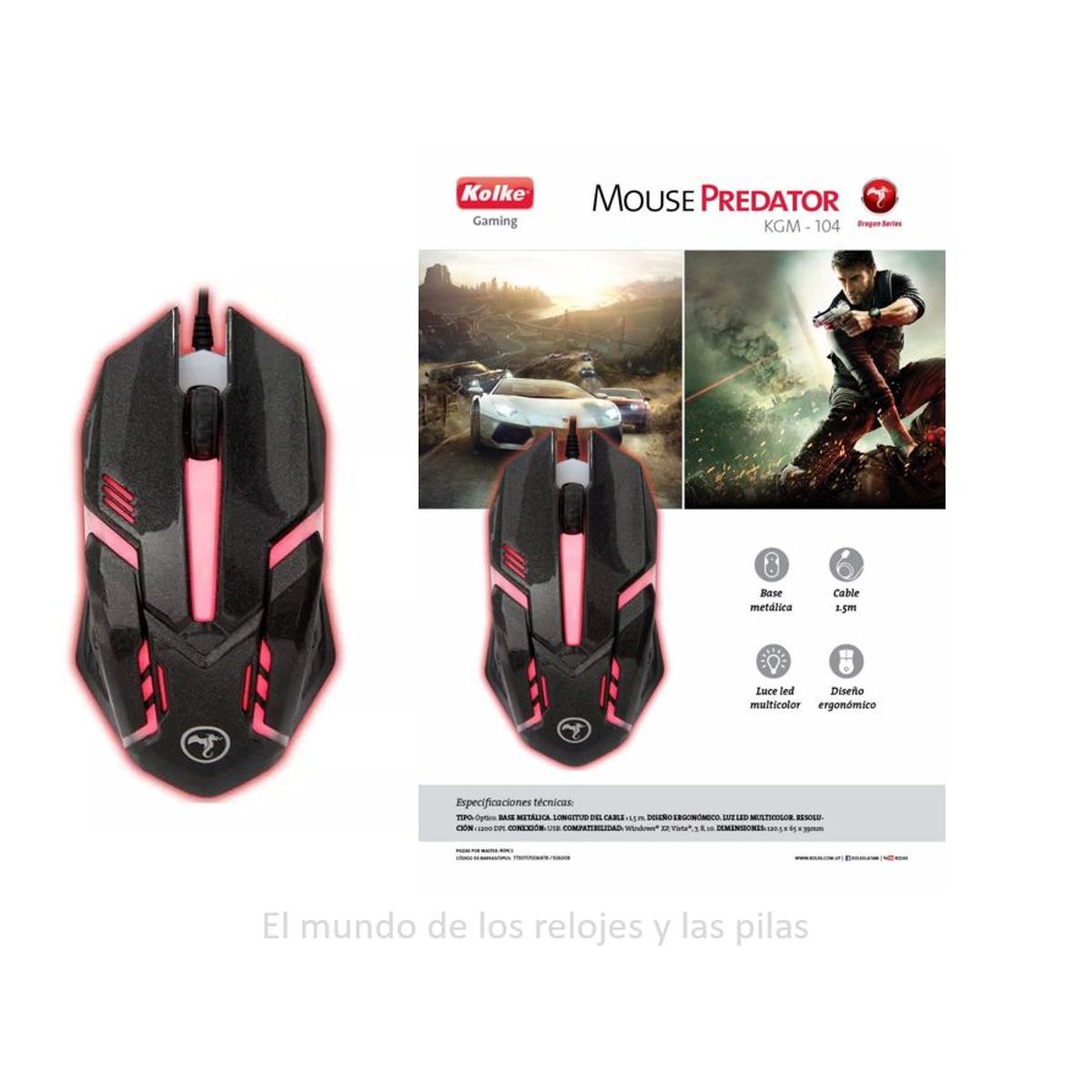 KOLKE - MOUSE GAMER PREDATOR KGM-104 KOLKE DRAGON SERIES