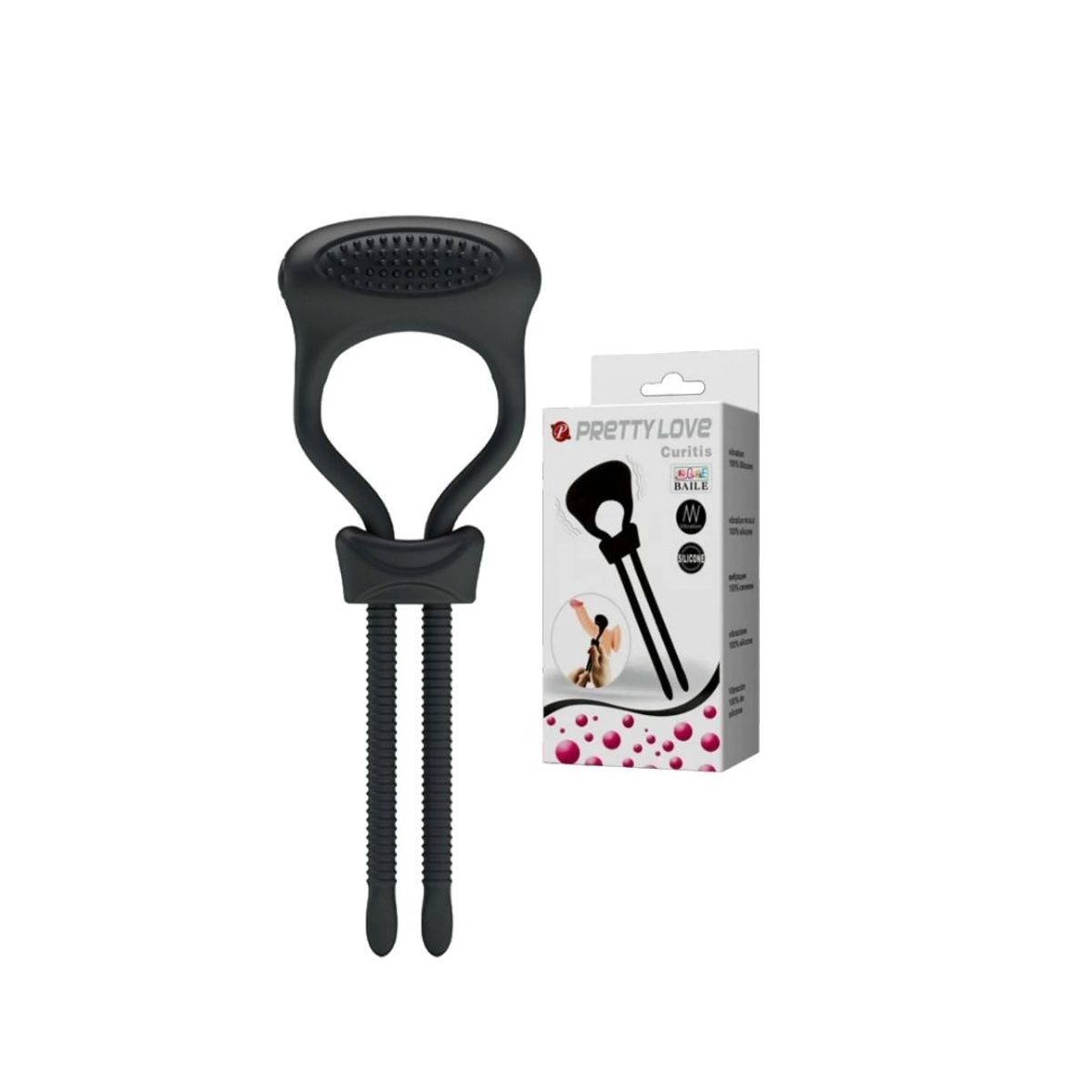GENERICO - Anillo Peneano Con Vibrador Y Presión Regulable Adaptable Color Negro
