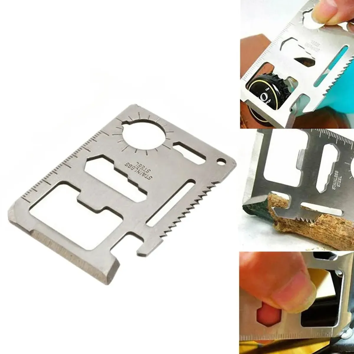 GENERICO - Herramientas de bolsillo  tarjeta de metal MULTIUSOS CAMPING