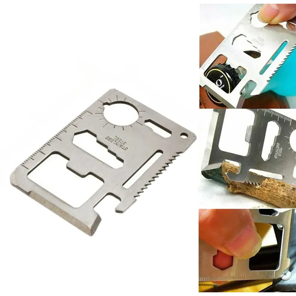 GENERICO - Herramientas de bolsillo  tarjeta de metal MULTIUSOS CAMPING