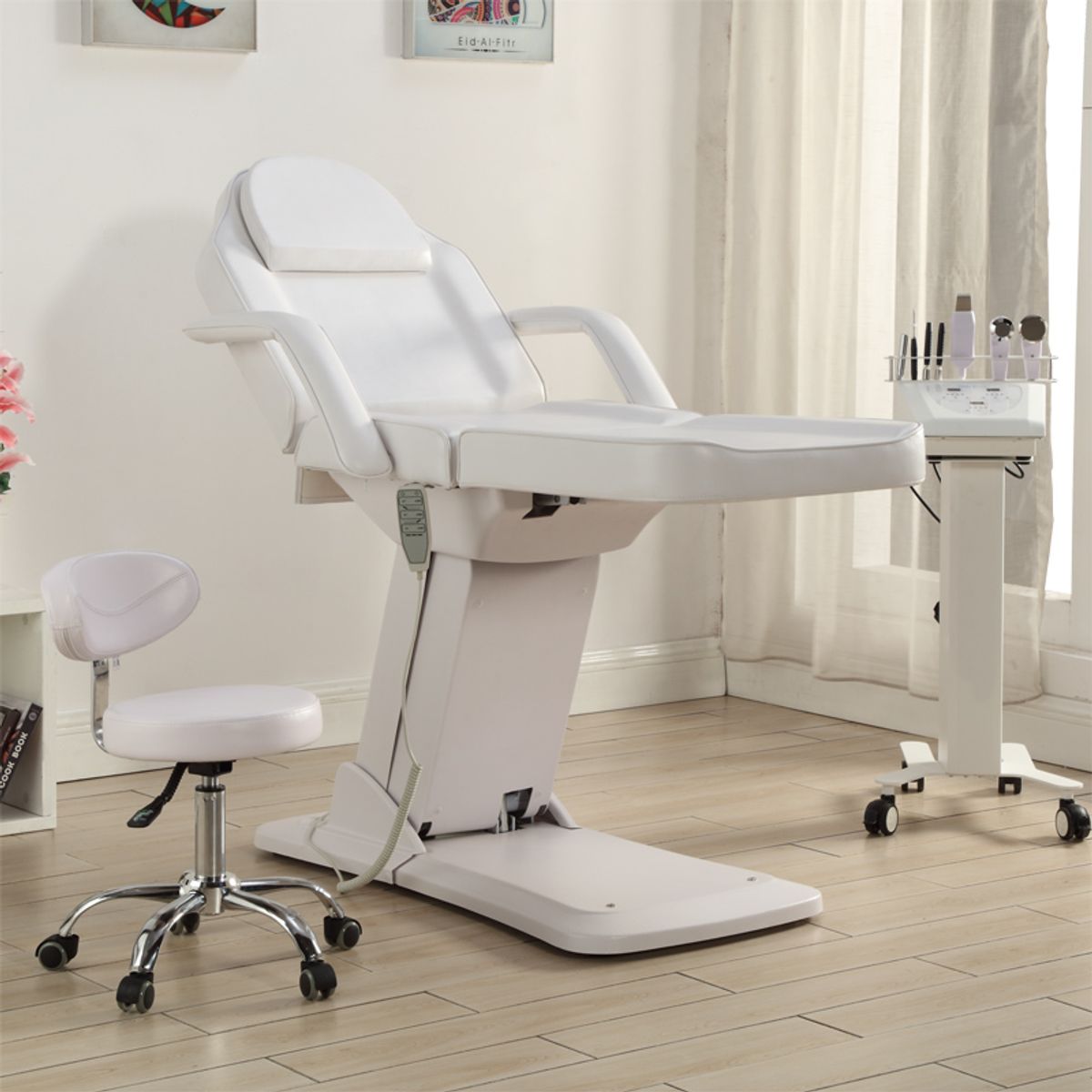 FIRST CARE - Sillón Cosmetologico Profesional Electrico C3 Blanco