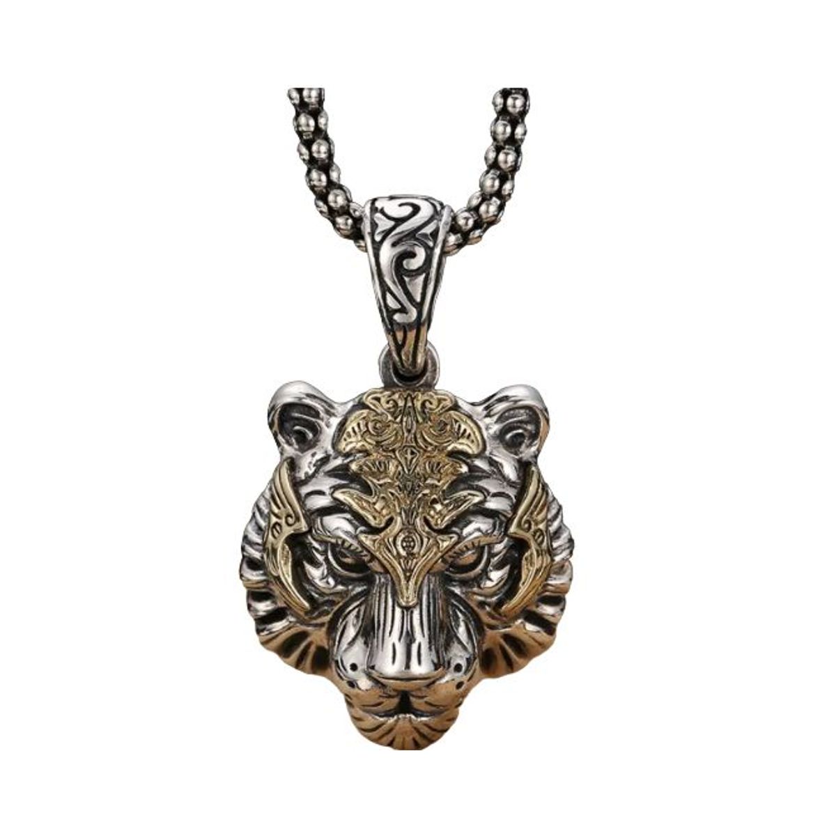 GENERICO - Collar Cadena Tigre de Acero Inoxidable Hombres