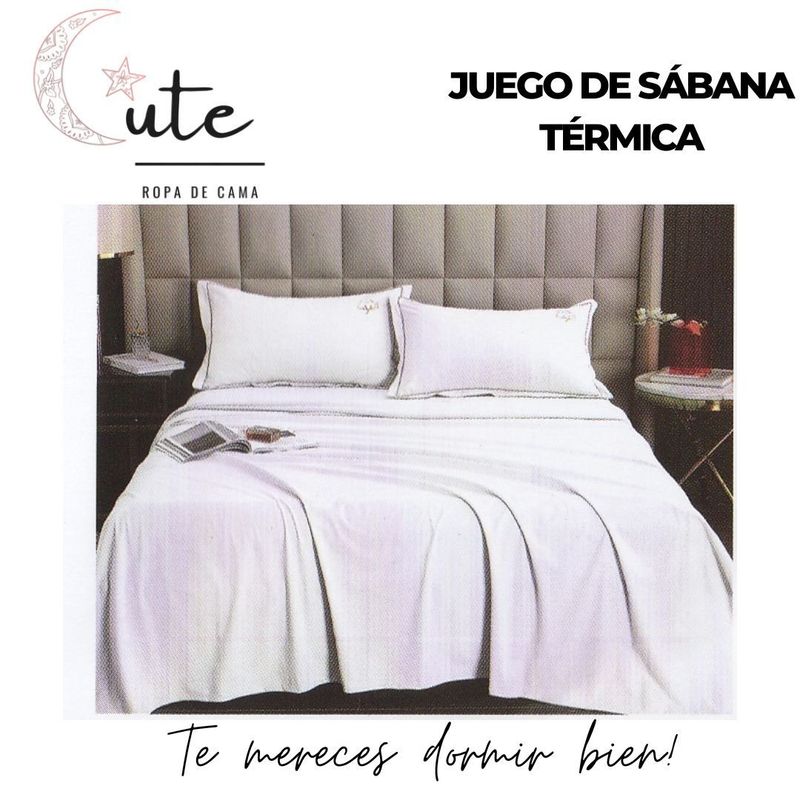 CUTE - JUEGO DE SÁBANA TÉRMICA DE 2 PLAZAS