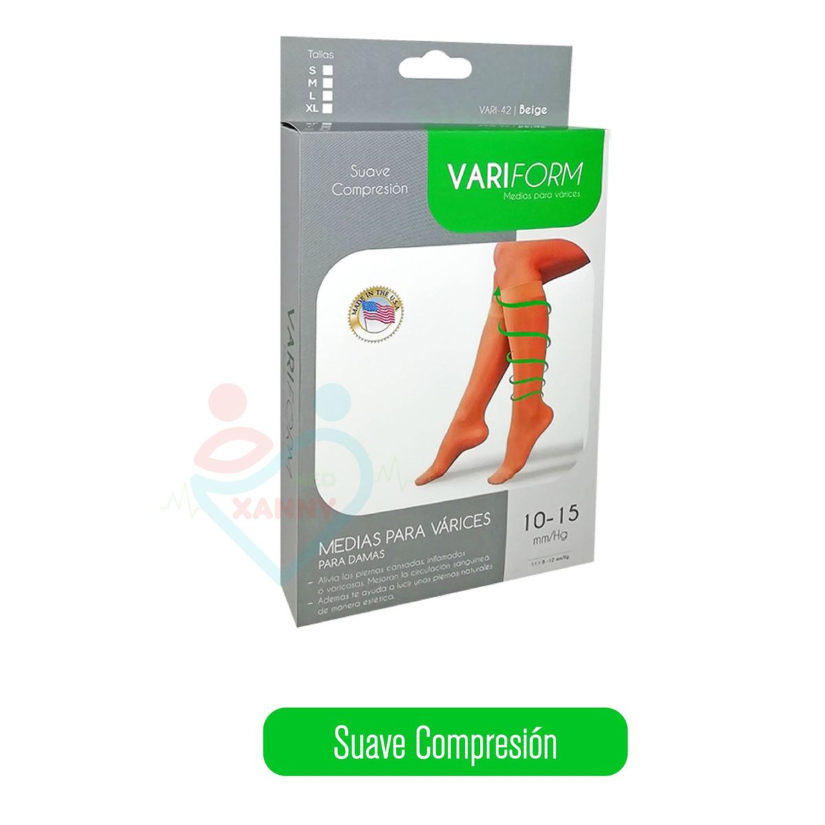 IMPORTADO MC - MEDIA DE SUAVE COMPRESION  10-15 mm/Hg - VARIFORM - TALLA M