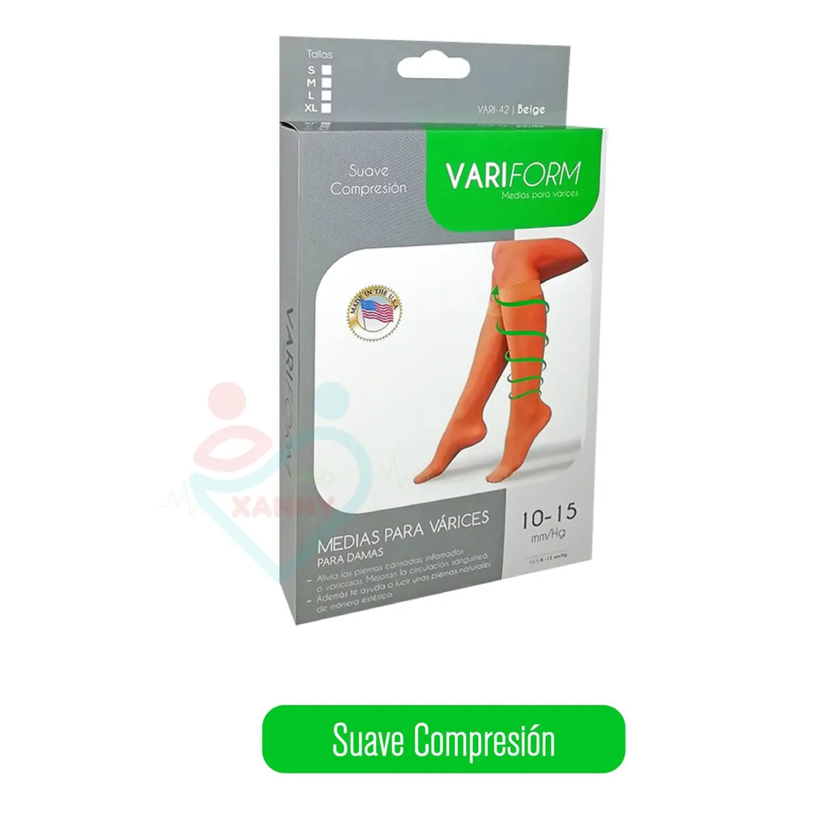 IMPORTADO MC - MEDIA DE SUAVE COMPRESION  10-15 mm/Hg - VARIFORM - TALLA L