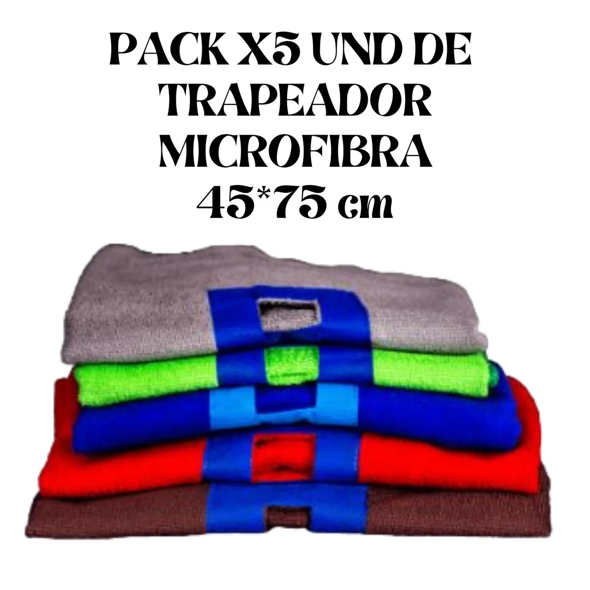 GENERICO - TRAPEADOR MICROFIBRA 45X75 cm PACK X5 UND