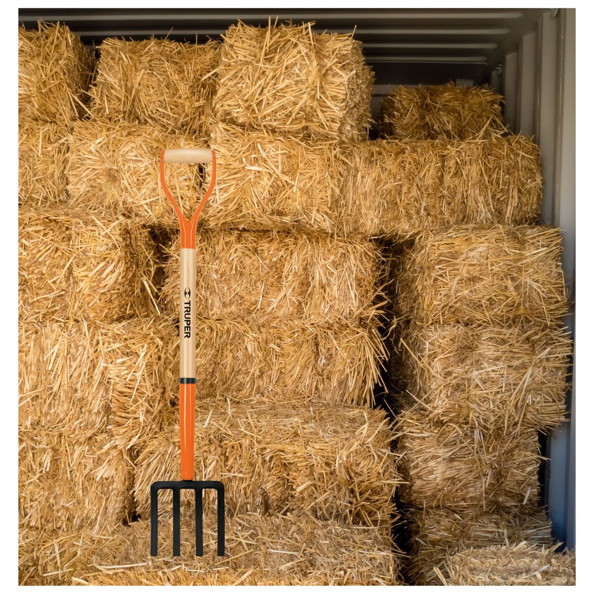 TRUPER - Trinche Bieldo para jardín, 4 dientes puño metálico, Truper