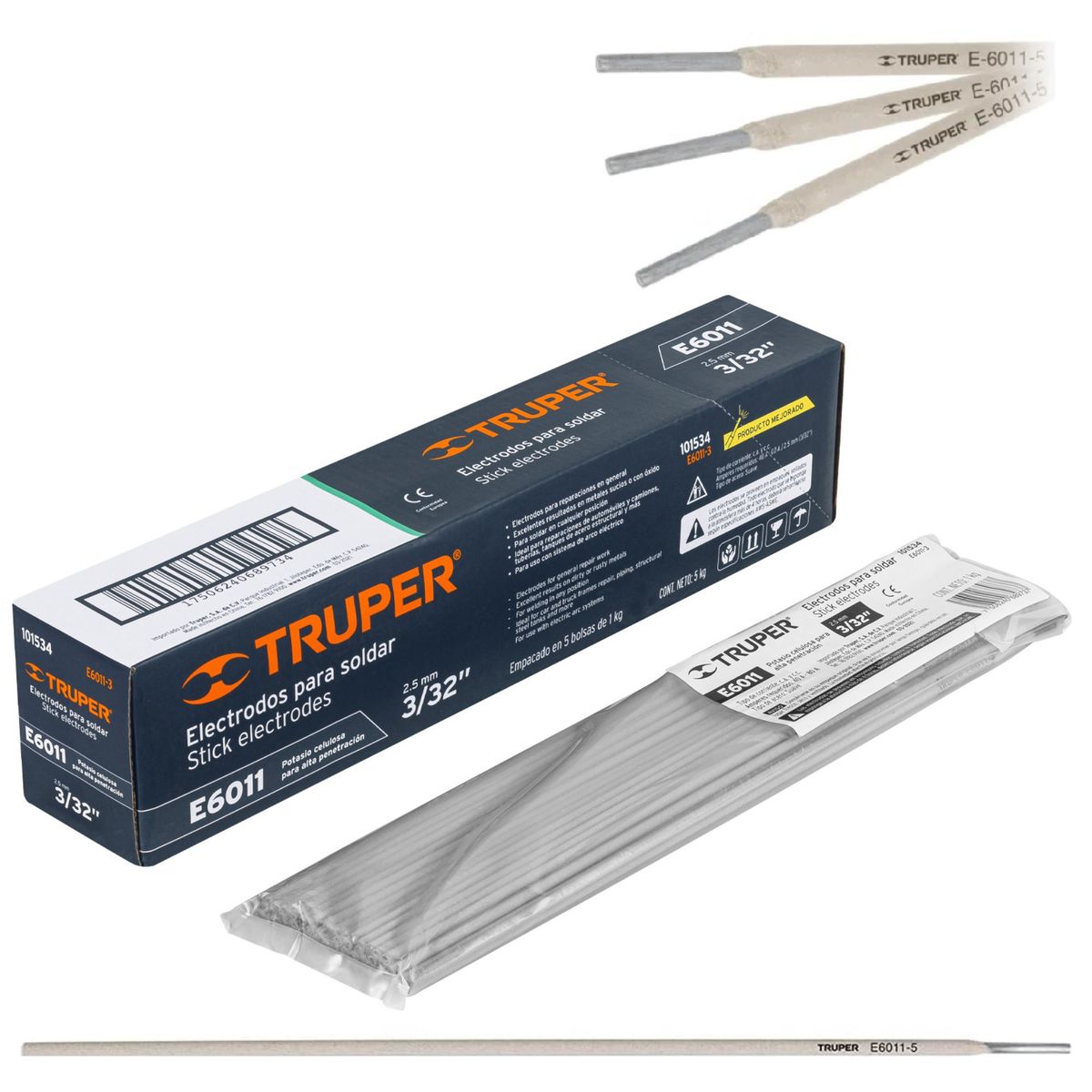 TRUPER - Electrodo 6011 de 3/32", 5 Kg Truper