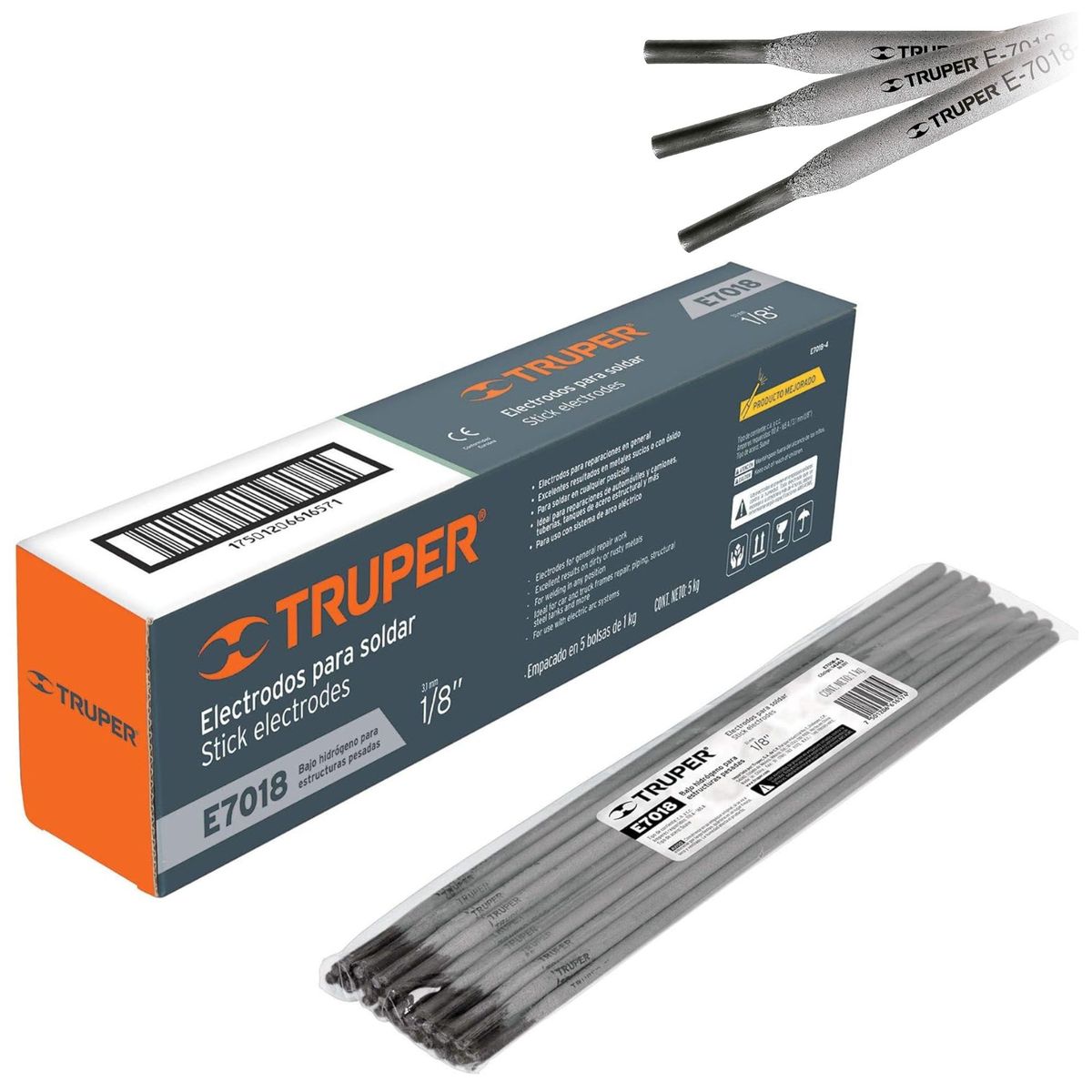 TRUPER - Electrodo 7018 de 1/8", 5 Kg Truper