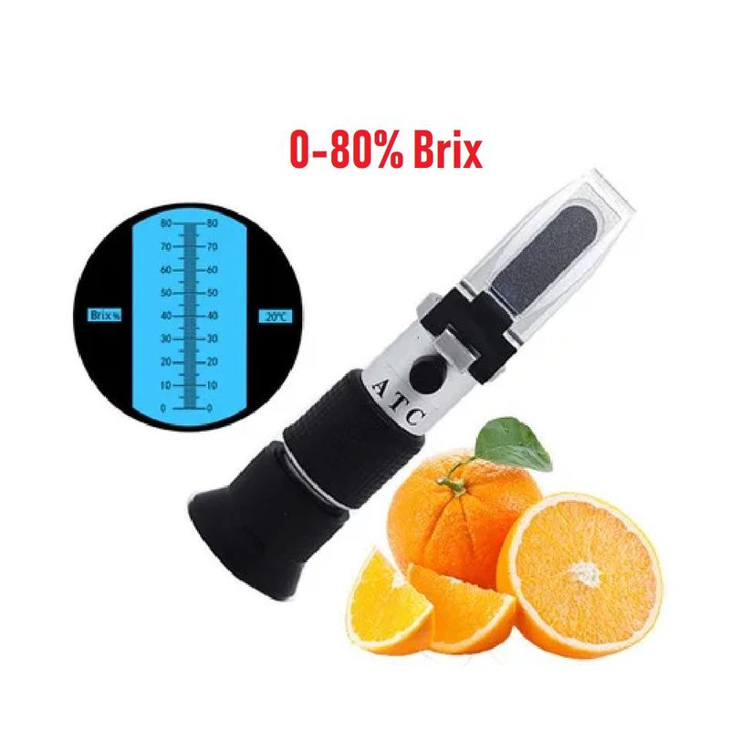 OEM - Refractómetro ATC 0-80 Brix Azúcar Miel Mermelada Jarabe
