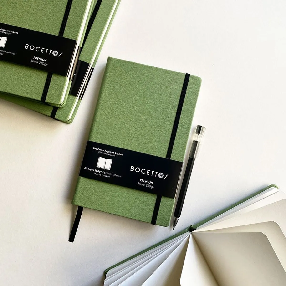 BOCETTOS - Bitácora Premium 250gr Verde 21 x 13cm
