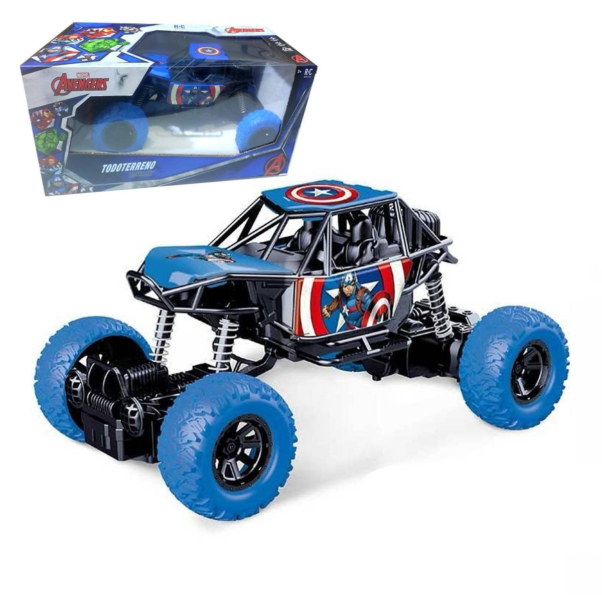 MARVEL - Juguete Carro Todo Terreno Capitán América con Control