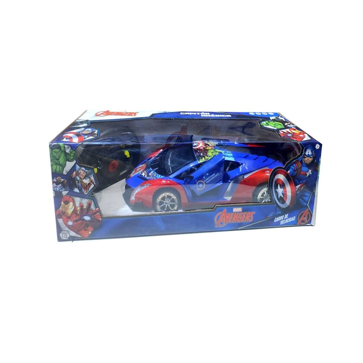 MARVEL - Juguete Carro de Velocidad con Control Remoto Avengers