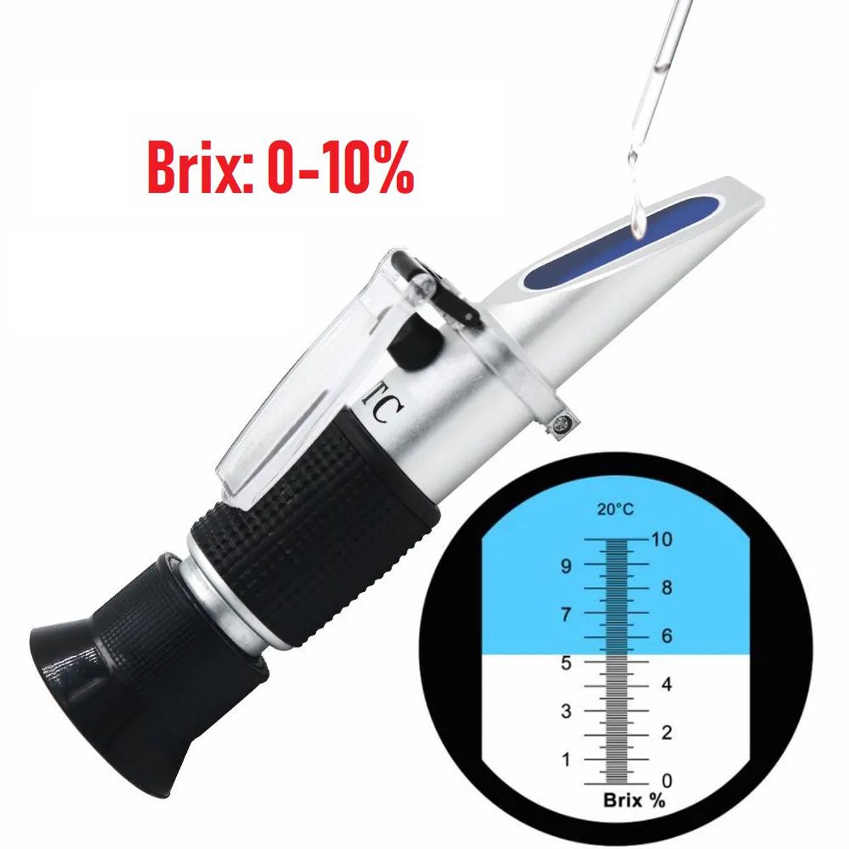 OEM - Refractómetro ATC 0-10 Brix Azúcar Savia
