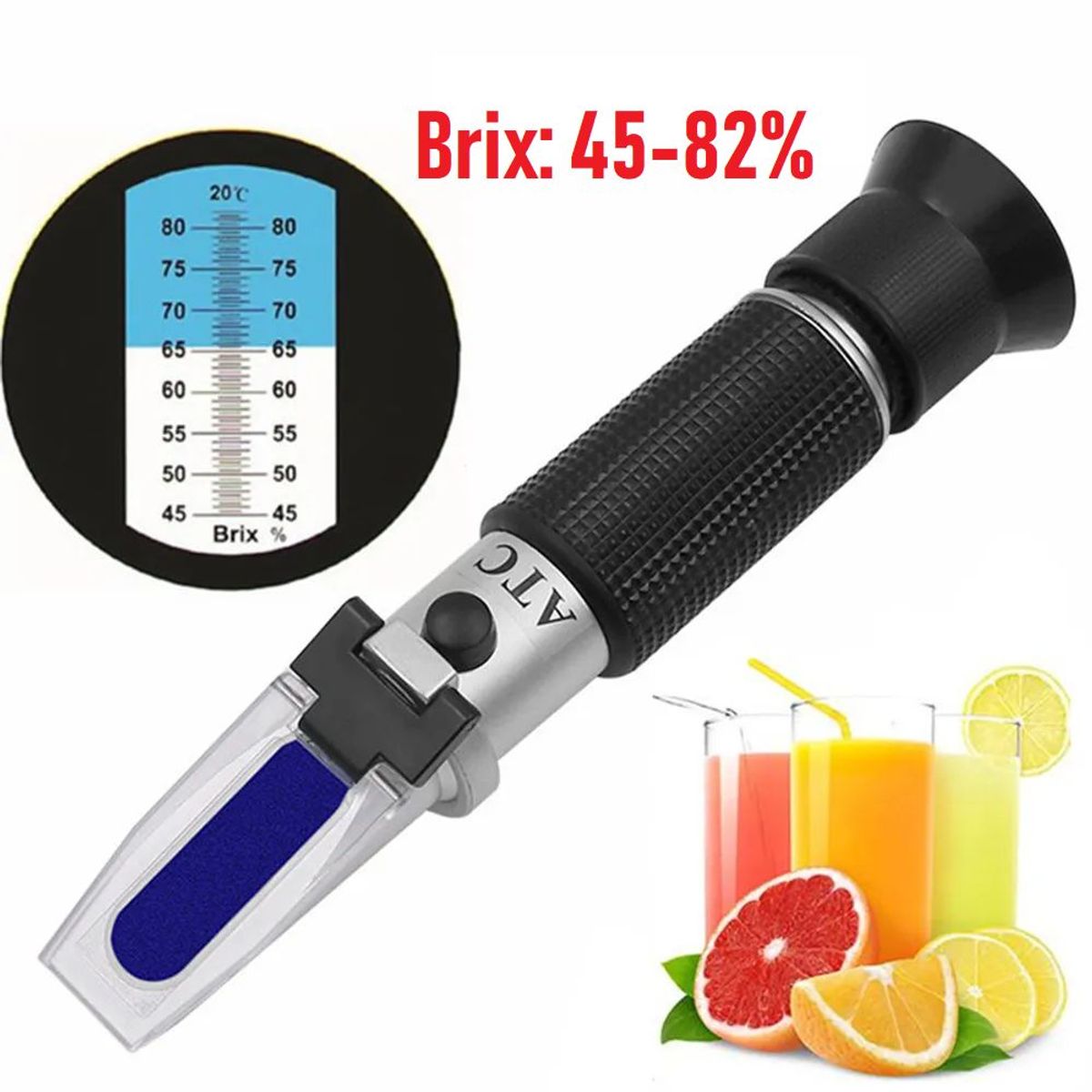 OEM - Refractómetro ATC 45-82 Brix Azúcar Miel Mermelada Jarabe