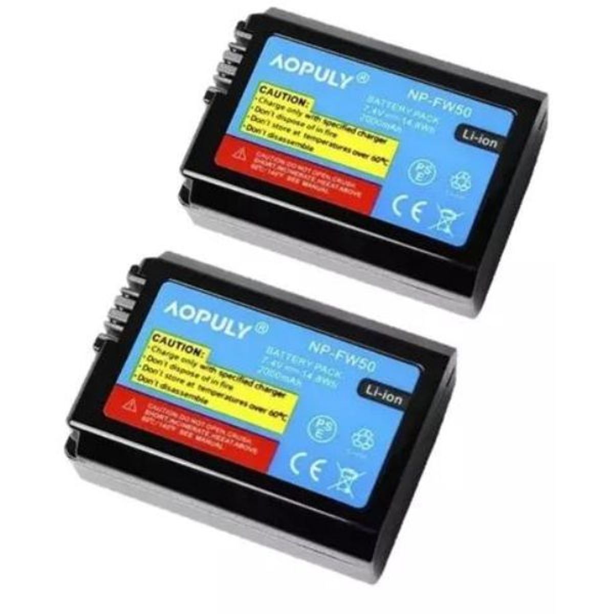 GENERICO - 02 Baterias Np-fw50 Para Sony A600 Marca Aopuly