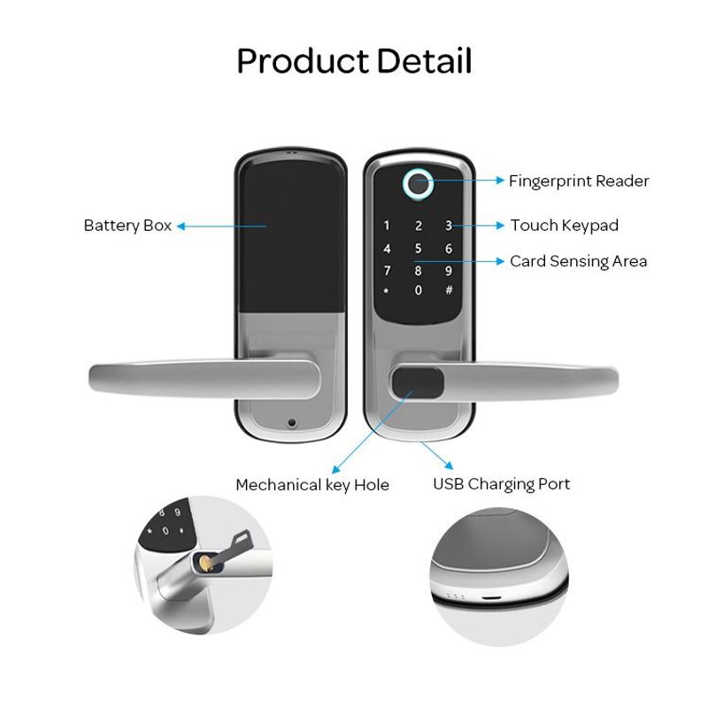 TECH CARE - Cerradura Digital Inteligente 5 modos con APP
