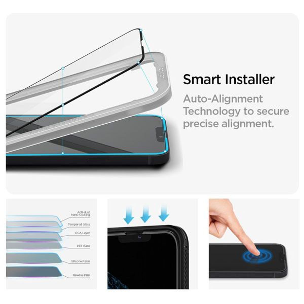 SPIGEN - Protector Pantalla Spigen iPhone 14 Plus/ 13 Pro Max + Kit Instalacion