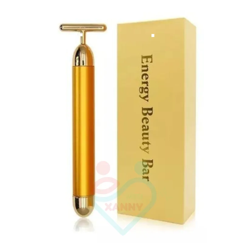 GENERICO - MASAJEADOR FACIAL CON VIBRACION DORADO  ENERGY BEAUTY BAR