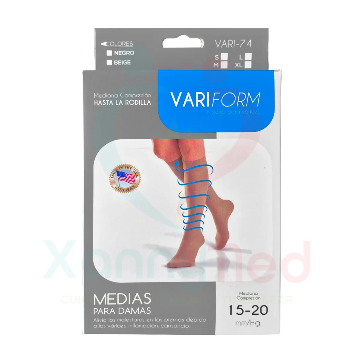 GENERICO - MEDIA DE MEDIANA COMPRESION 15-20 mmHg - VARIFORM - TALLA L BEIGE