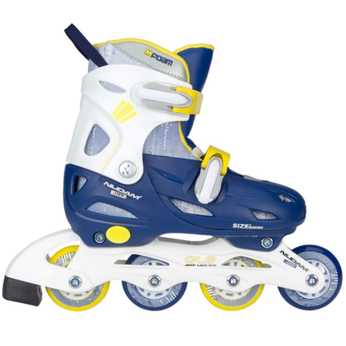 KRF - PATINES AJUSTABLE EN LÍNEA  PARA NIÑOS Y NIÑAS AZUL Y BLANCO TALLA 30 - 33