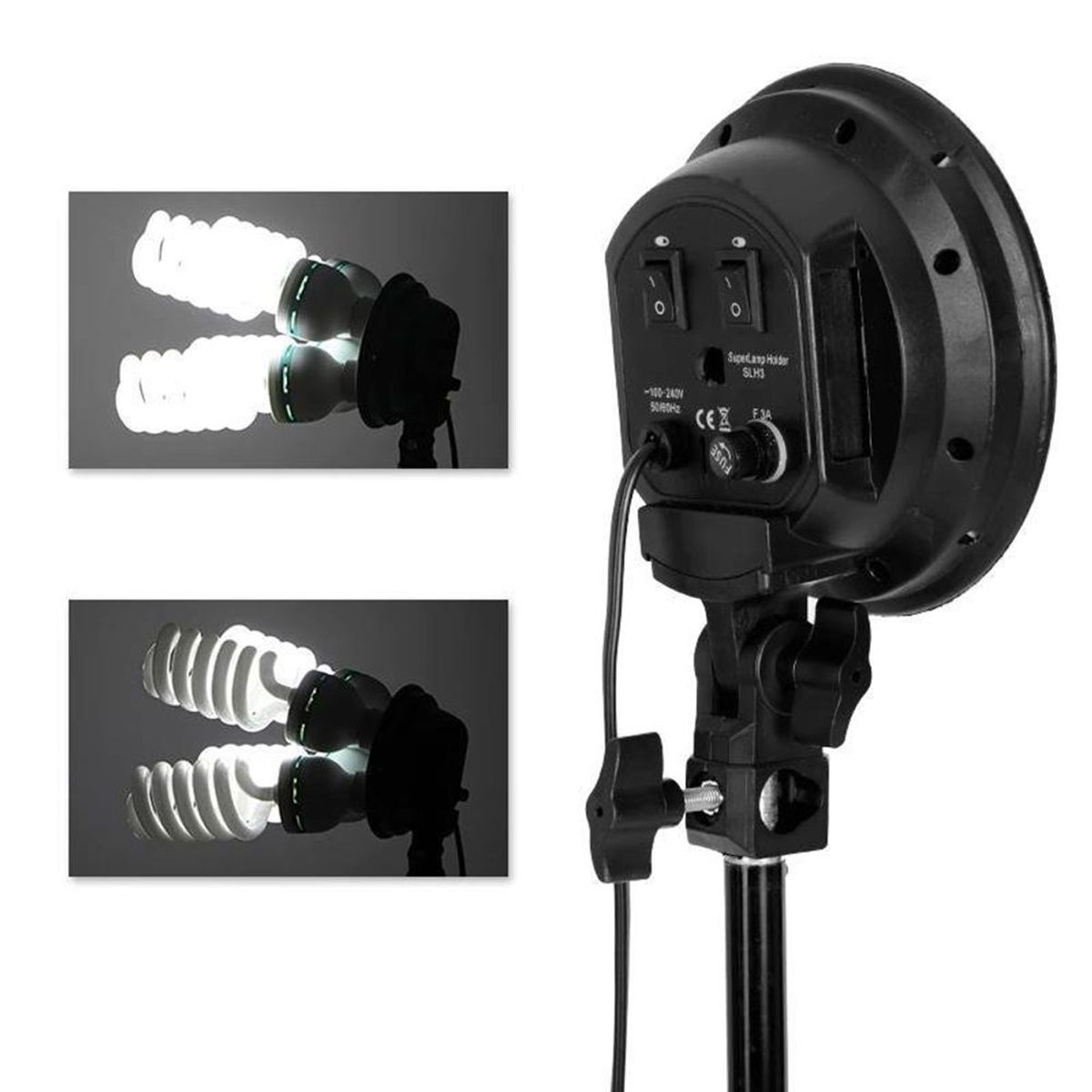 WEIFENG - Kit de iluminacion Weifeng de 2 Softbox de 4 Focos espiral 55 watts
