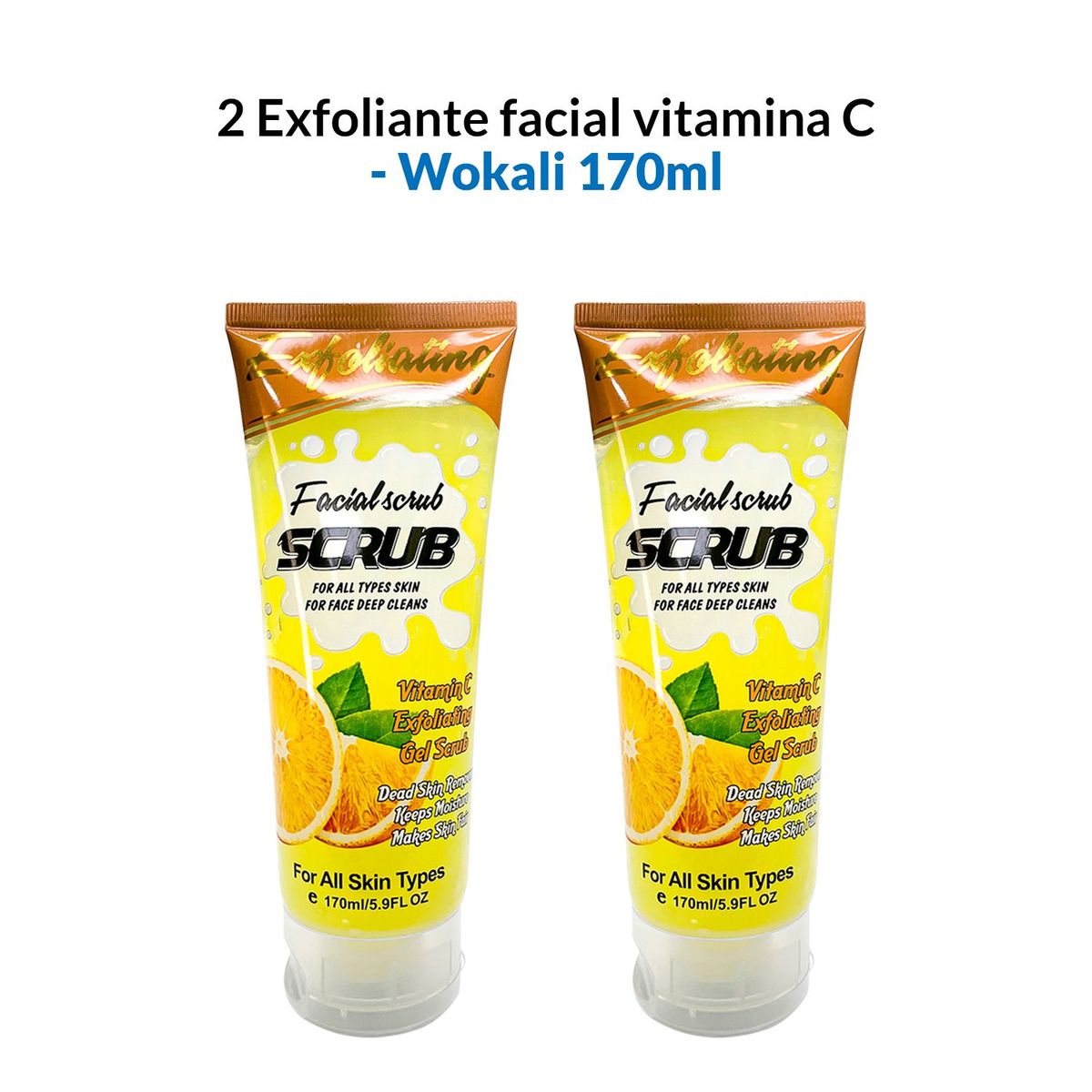 GENERICO - 2 Exfoliante facial vitamina C 170ml  Wokali