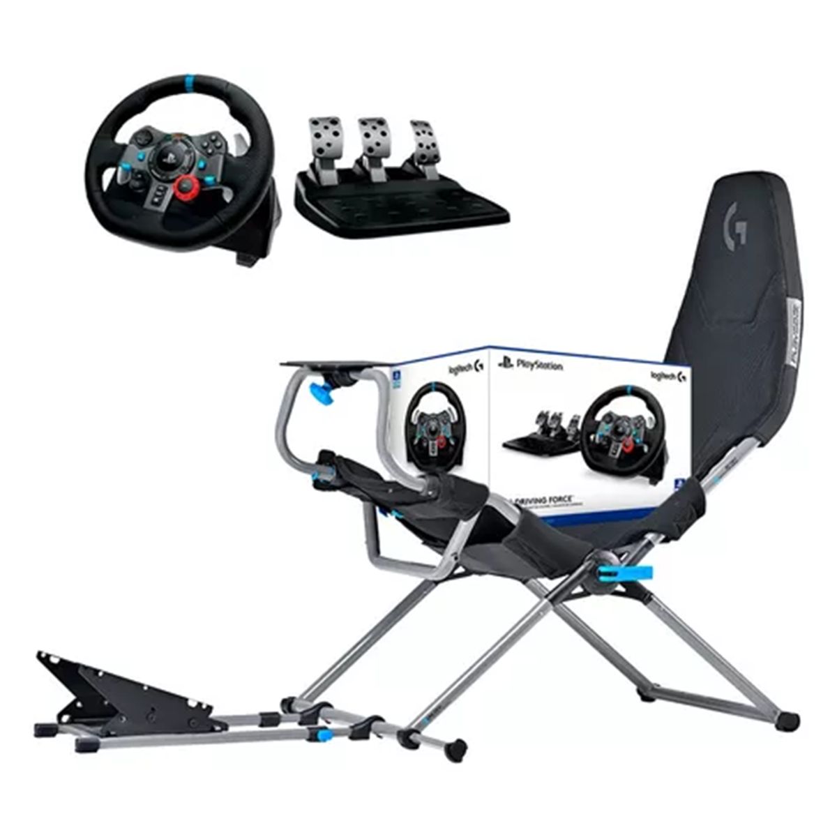 LOGITECH - Silla Gamer Playseat Challenge X con Timón Logitech G29 y pedales