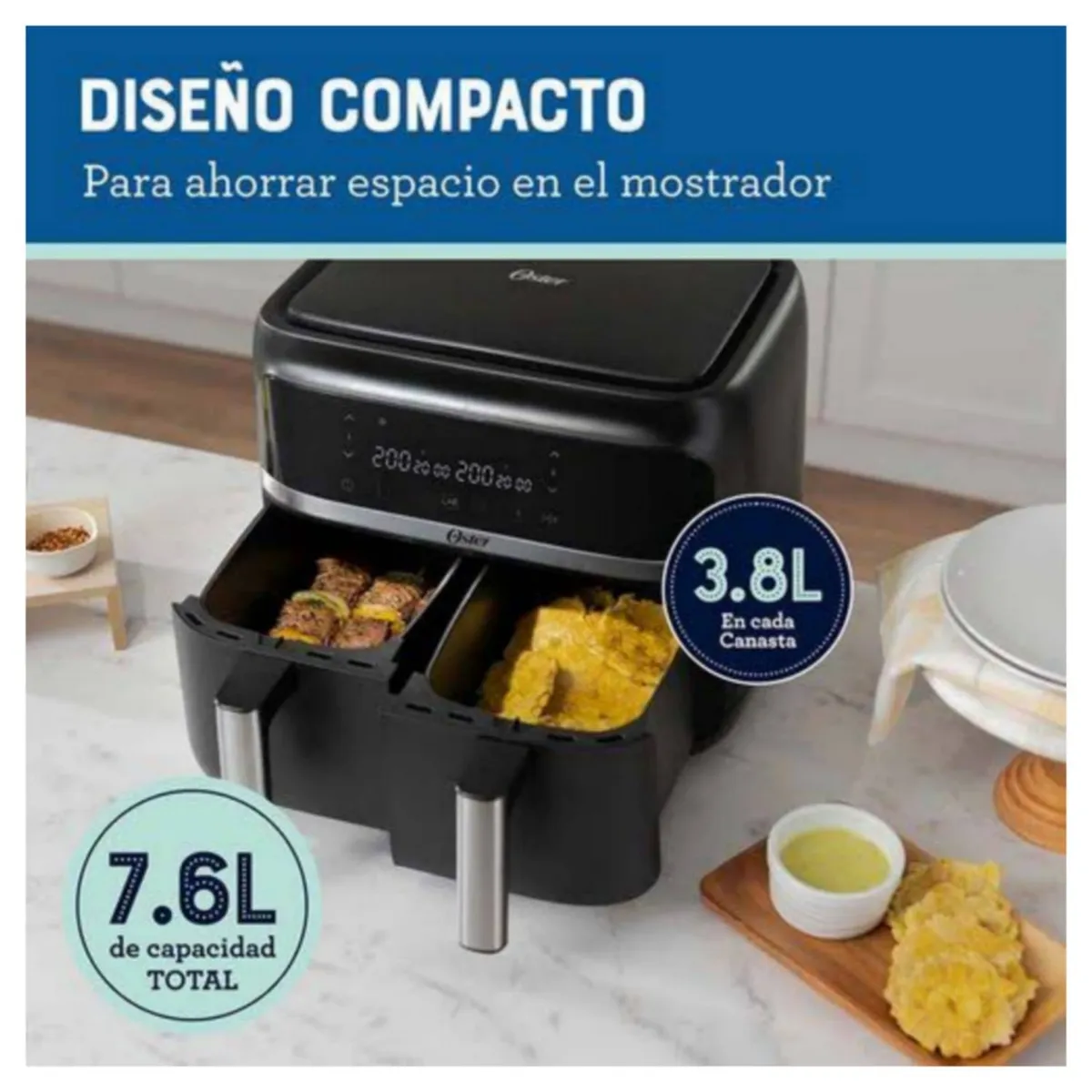 OSTER - Freidora de Aire Dual Oster 76L CKSTAF7MCDDF-053  Negro