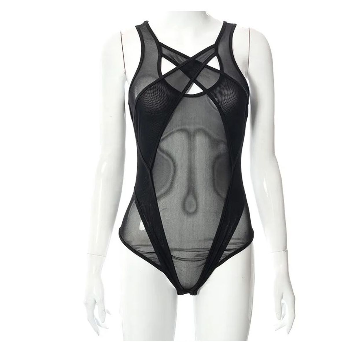 GENERICO - Lenceria sensual transparente color negro a la moda para mujer